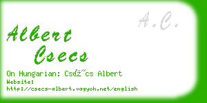 albert csecs business card